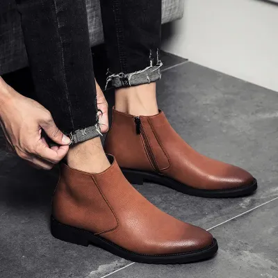 Genuine Leather Low-Top Chelsea Boots NFE38