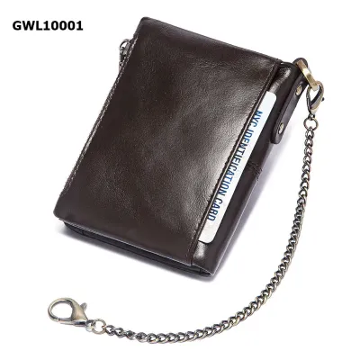 Zipper Multi-card Genuine Leather Wallet