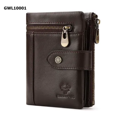 Zipper Multi-card Genuine Leather Wallet