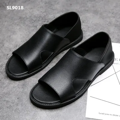 Genuine Leather Versatile Slipper Stk