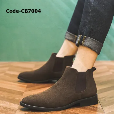 High-top Leather  Chelsea Boots