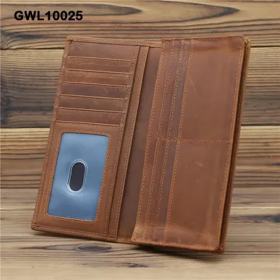 Genuine Leather Long Retro Wallet