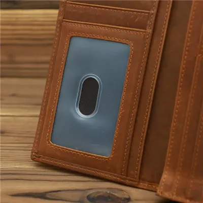 Genuine Leather Long Retro Wallet