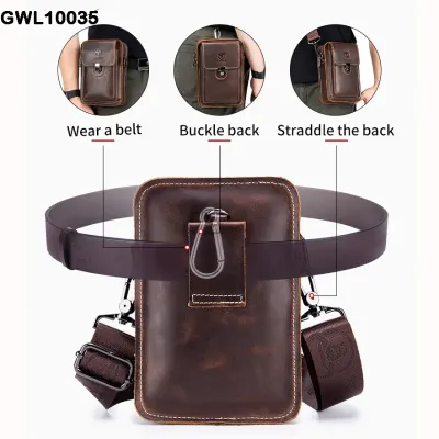Genuine Leather One-Shoulder Waist Bag