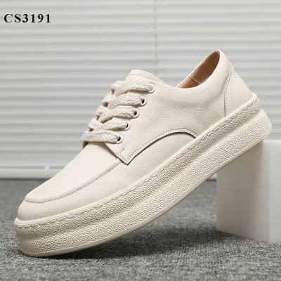 Genuine Leather White High Casual Shoes