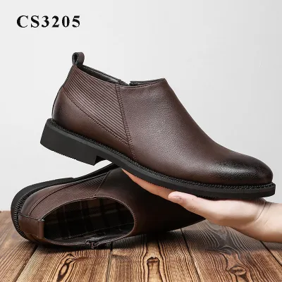 English style leather with zipper shoes