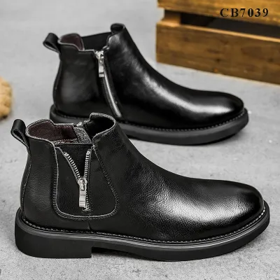 Genuine Leather High low Chelsea Boots