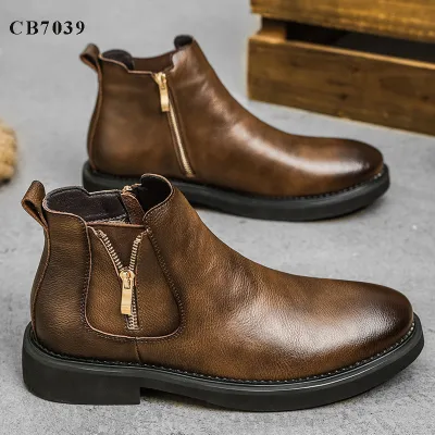 Genuine Leather High low Chelsea Boots