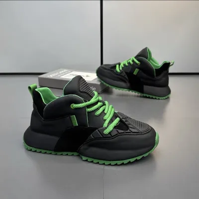 Deodorized High Sports Shoes Wear Resistant WHITE & GREEN