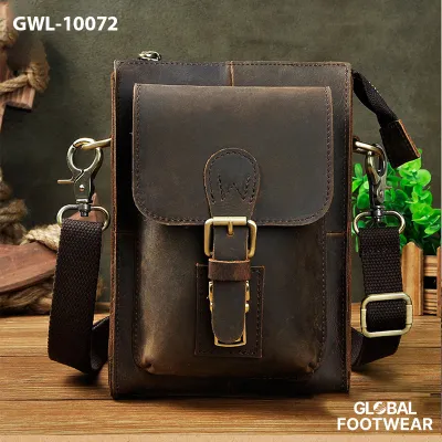 Crazy Horse mobile phone camera outdoor 8 inch shoulder  bag