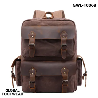 Travel Backpack Oil Wax Canvas Waterproof Outdoor Backpack