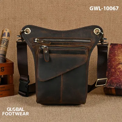 Top Layer Oil Wax Leather 8inch  Waist Bag