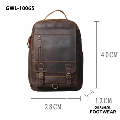 New Retro Top Layer Cowhide Backpack Men's