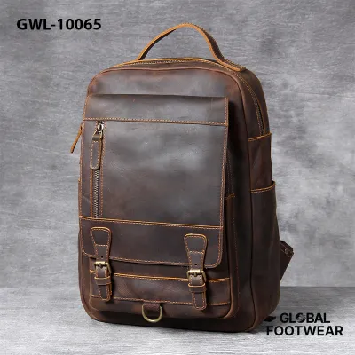 New Retro Top Layer Cowhide Backpack Men's