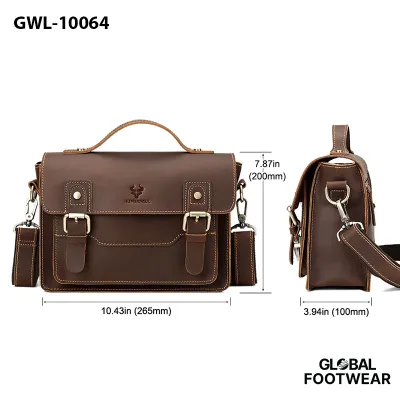 Foreign Trade Crazy Horse Crossbody Bag Men's