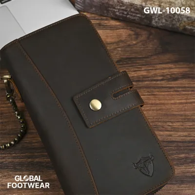 Crazy Horse Leather Cowhide Hand Latte Bracelet Wallet