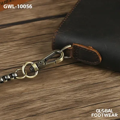 European Style Crazy Horse Leather Men's Vertical Wallet