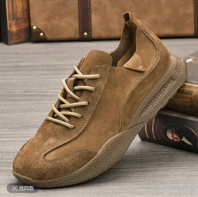 Cowhide light men's breathable shoes