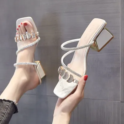 Rhinestone Heel Sandals