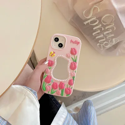 Silicone phone case tulip butterfly