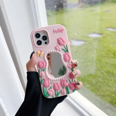 Silicone phone case tulip butterfly
