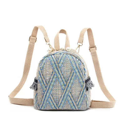 Fashionable Straw Mini Backpack