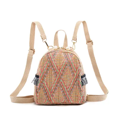 Fashionable Straw Mini Backpack