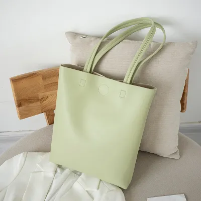 Korean Style Soft Leather Tote Bag