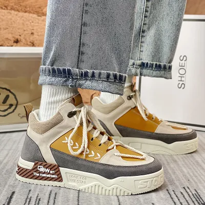 BREATHABLE HIGH TOP ROUND HEAD SNEAKERS