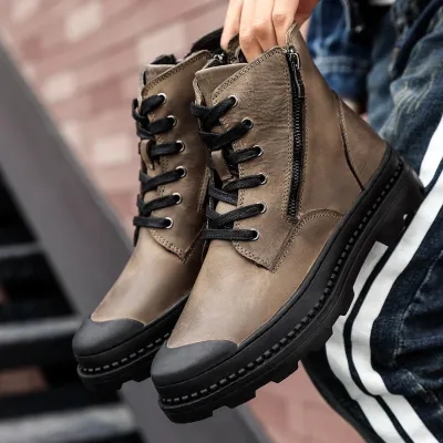 GENUINE LEATHER HIGH TOP OUTDOOR MARTIN BOOTS