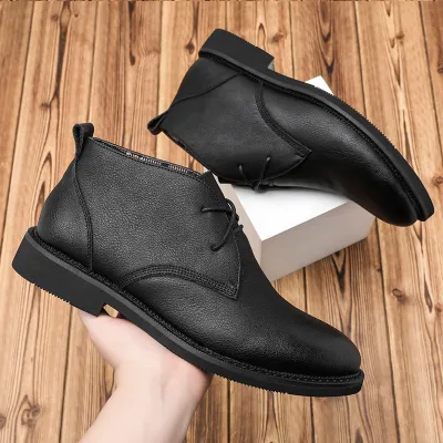 GENUINE LEATHER POINTED CHELSEA MARTIN BOOTS