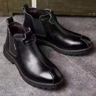 MEN'S HIGH-TOP LEATHER CHELSEA BOOTS