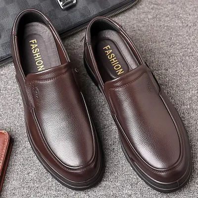 GENUINE LEATHER TOP LAYER MEN'S BUSINESS CASUAL SHOES 