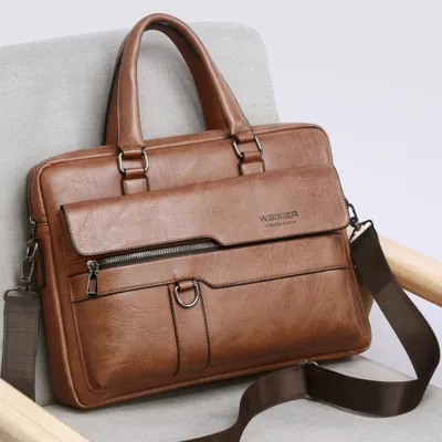 WEIXIER NEW RETRO LEATHER BRIEFCASE HANDBAG 