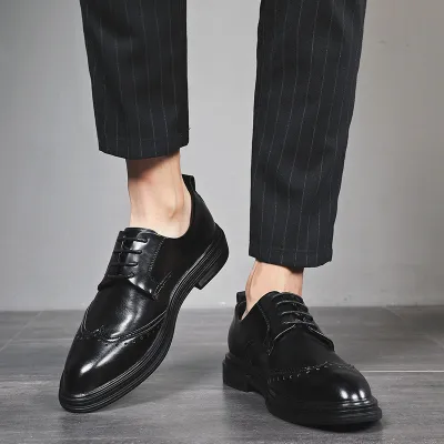 KOREAN STYLE POINTED BRITISH FORMAL LEATHER SHOES