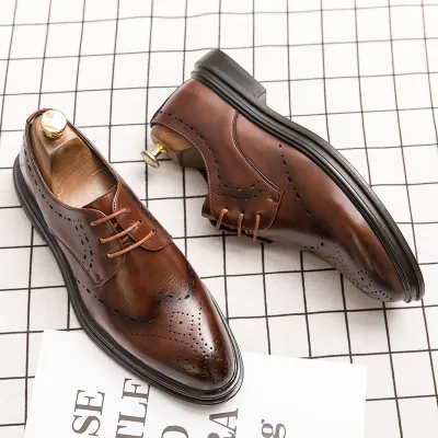 KOREAN STYLE POINTED FORMAL LEATHER SHOES