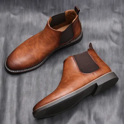 BRITISH STYLE MEN'S RETRO LEATHER CHELSEA BOOTS