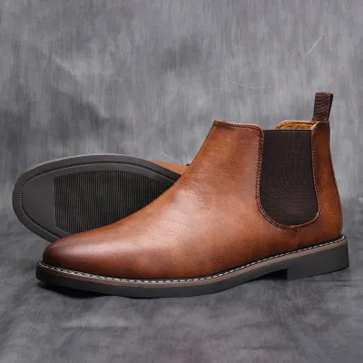 BRITISH STYLE MEN'S RETRO LEATHER CHELSEA BOOTS