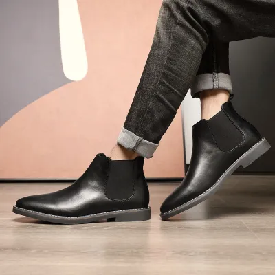 KOREAN STYLE BREATHABLE BUSINESS CHELSEA BOOTS