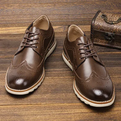 MEN'S ULTRALIGHT BROGUE CASUAL SHOES RETRO SPRING AND SUMMER COMFORTABLE LEATHER SHOES