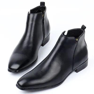 MEN'S FOREIGN TRADE SMALL SQUARE HEAD CHELSEA BOOTS