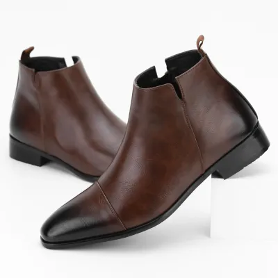 MEN'S HIGH TOP LEATHER CHELSEA BOOTS