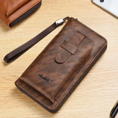 CROSS-BORDER NEW MEN'S WALLET LONG FASHION SOFT WALLET ZIPPER MULTI-CARD SLOT YOUTH WALLET MOBILE PHONE BAG LARGE CAPACITY