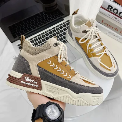 BREATHABLE HIGH TOP ROUND HEAD SNEAKERS