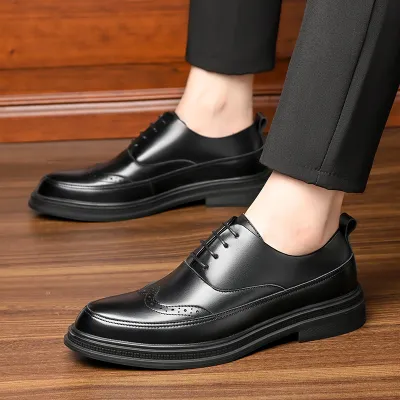 LEATHER BROGUE BRITISH CASUAL TREND BUSINESS FORMAL SHOES