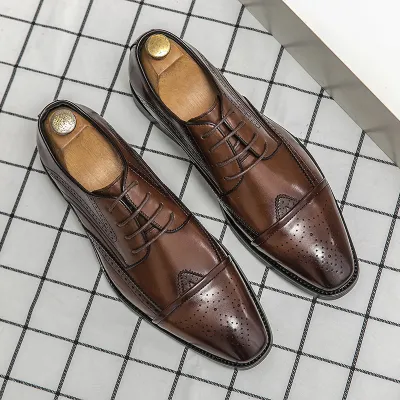 NEW LEATHER FASHION BUSINESS CASUAL SHOES 