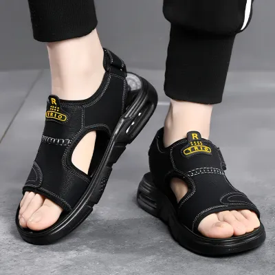 NEW STYLE VELCRO CASUAL COWHIDE SANDALS