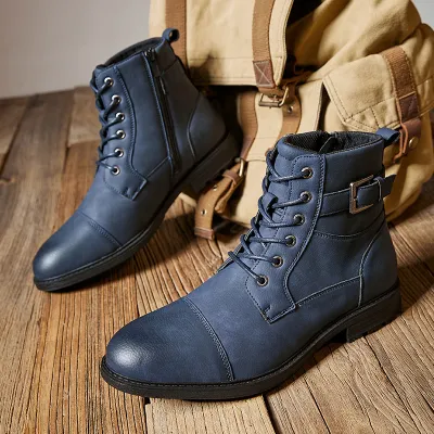 NON-SLIP RETRO LACE HIGH TOP ROUND TOE MARTIN BOOTS