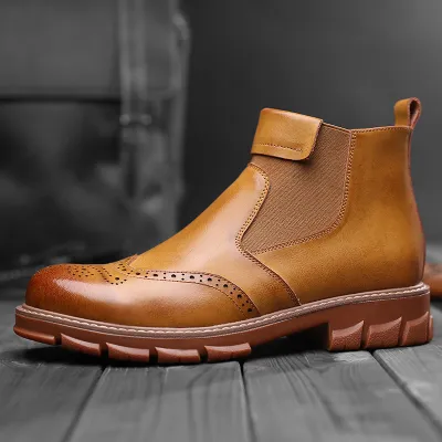 GENUINE LEATHER FASHIONABLE CHELSEA BOOTS