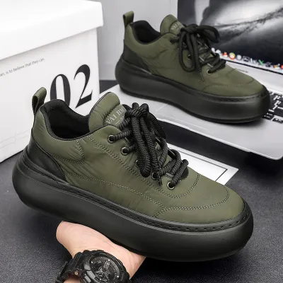 THICK SOLE HEIGHTENING MEN'S SNEAKERS PLUS VELVET CASUAL SHOES